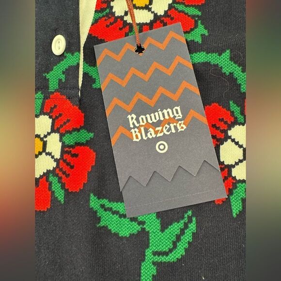 NWT Rowing Blazers + Target Cropped Floral Print Polo - Picture 3 of 7